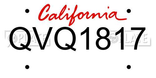 QVQ1817 California License Plate