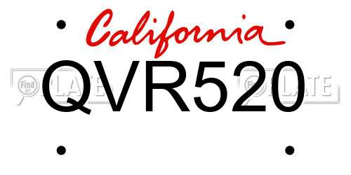 QVR520 California License Plate