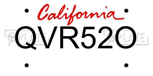 QVR52O California License Plate