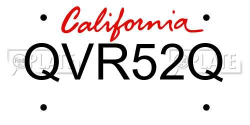 QVR52Q California License Plate
