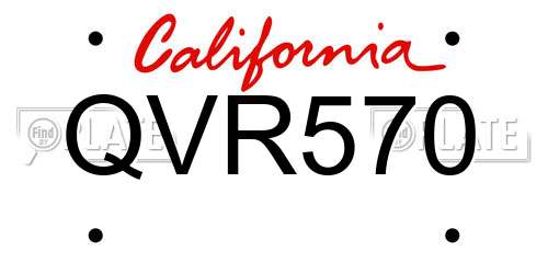 QVR570 California License Plate