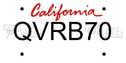 QVRB70 California License Plate