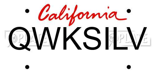QWKSILV California License Plate