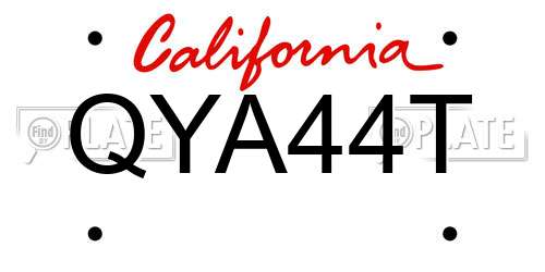 QYA44T California License Plate