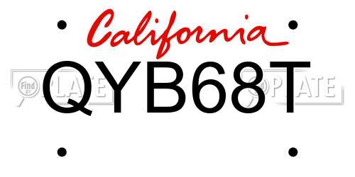 QYB68T California License Plate