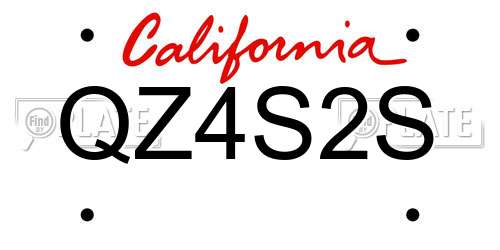 QZ4S2S California License Plate