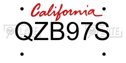 QZB97S California License Plate