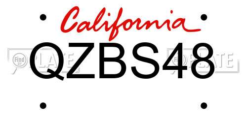 QZBS48 California License Plate