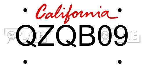 QZQB09 California License Plate