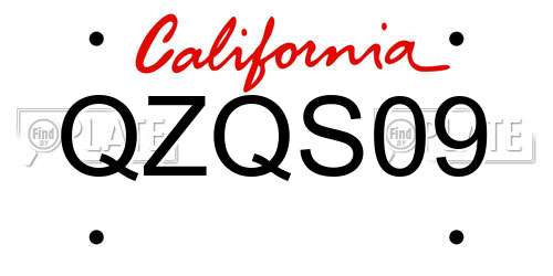 QZQS09 California License Plate