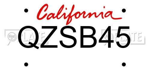 QZSB45 California License Plate