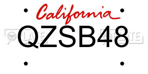 QZSB48 California License Plate