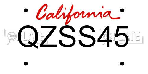 QZSS45 California License Plate