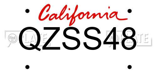 QZSS48 California License Plate