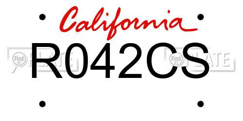 R042CS California License Plate