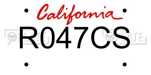 R047CS California License Plate