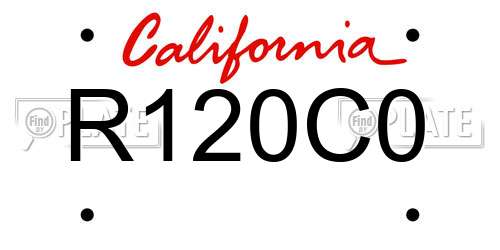 R120C0 California License Plate