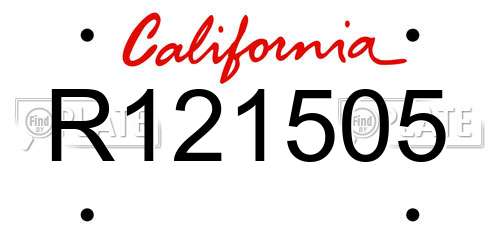 R121505 California License Plate