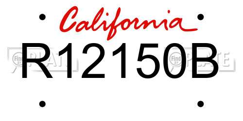 R12150B California License Plate