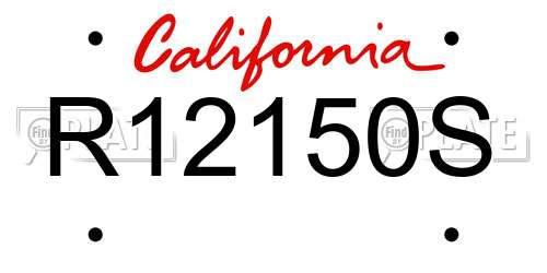 R12150S California License Plate