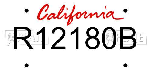 R12180B California License Plate
