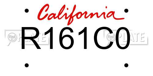 R161C0 California License Plate