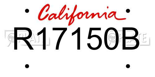 R17150B California License Plate