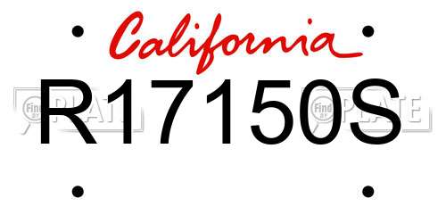 R17150S California License Plate