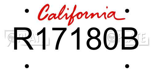 R17180B California License Plate