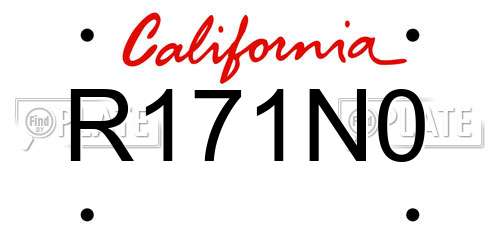 R171N0 California License Plate