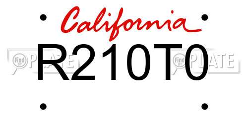 R210T0 California License Plate