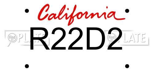 R22D2 California License Plate