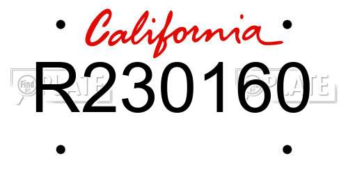 R230160 California License Plate