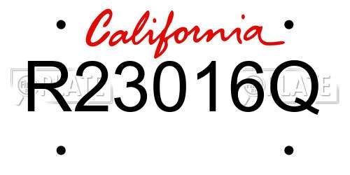 R23016Q California License Plate