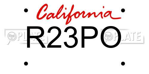 R23PO California License Plate