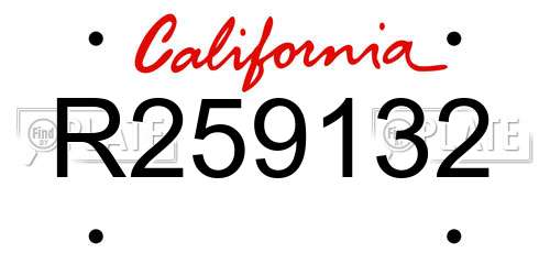 R259132 California License Plate