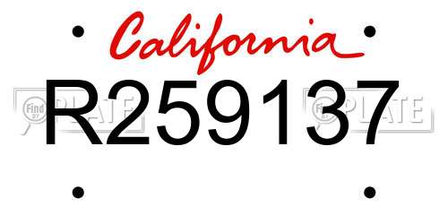 R259137 California License Plate
