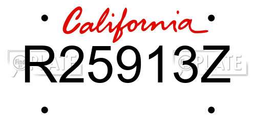 R25913Z California License Plate