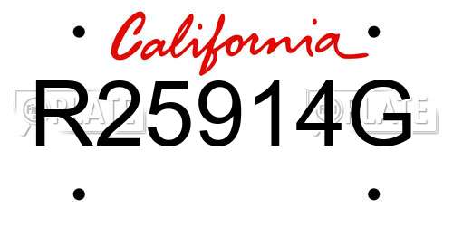 R25914G California License Plate