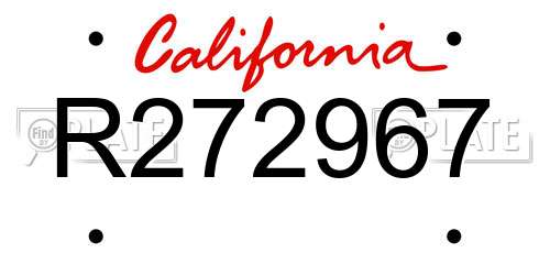 R272967 California License Plate