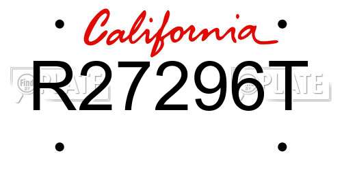 R27296T California License Plate
