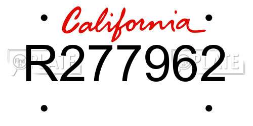R277962 California License Plate