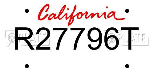 R27796T California License Plate
