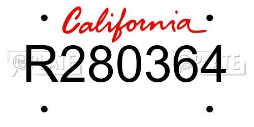 R280364 California License Plate