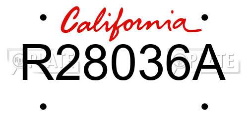 R28036A California License Plate