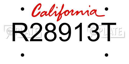 R28913T California License Plate