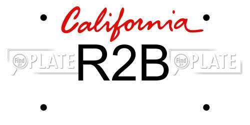 R2B California License Plate
