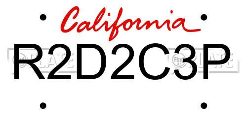 R2D2C3P California License Plate