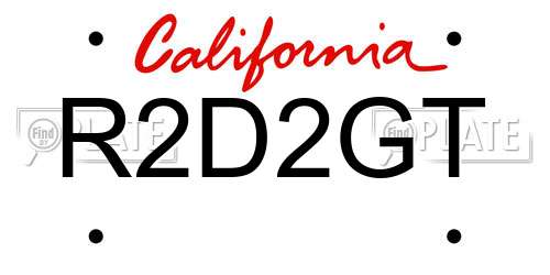 R2D2GT California License Plate