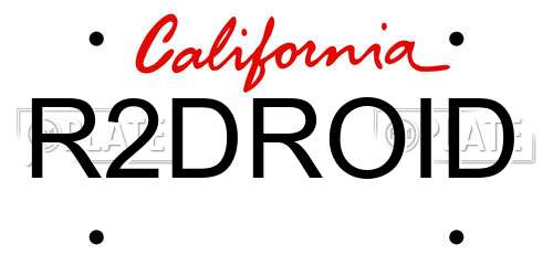 R2DROID California License Plate